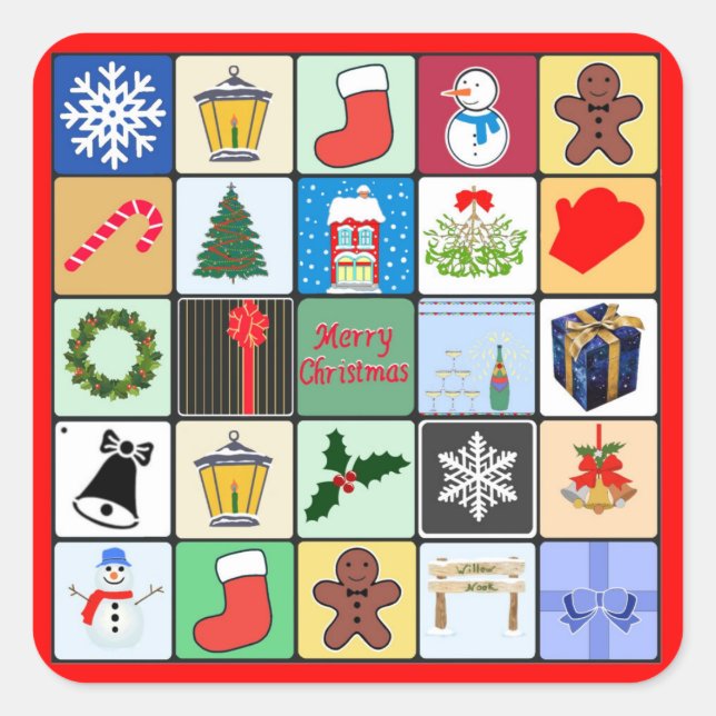All Things Christmas Square Sticker (Front)