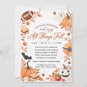 All Things Fall Pumpkin S’mores Party Invitation