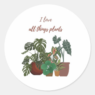 all things plants classic round sticker