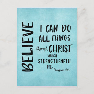 All things through Christ Bible Verse Postcard