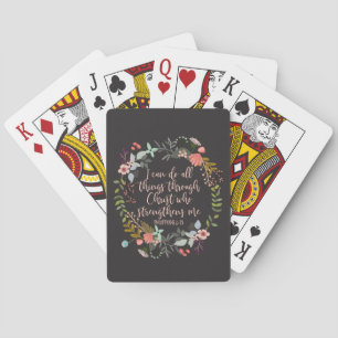 All things through Christ Philippians Bible Verse Playing Cards