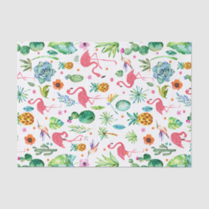 All Things Tropical & Pink Flamingos Pattern Tissue Paper