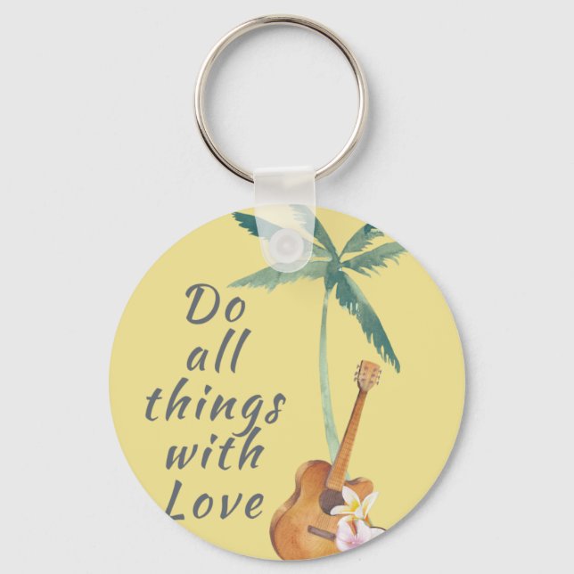 All Things With Love Tropical Keychain (Front)