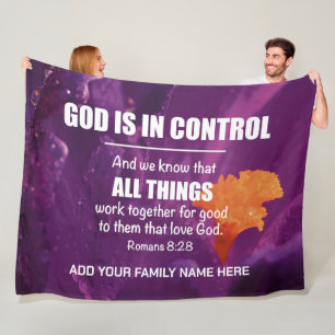 ALL THINGS WORK TOGETHER Christian Family Name Fleece Blanket