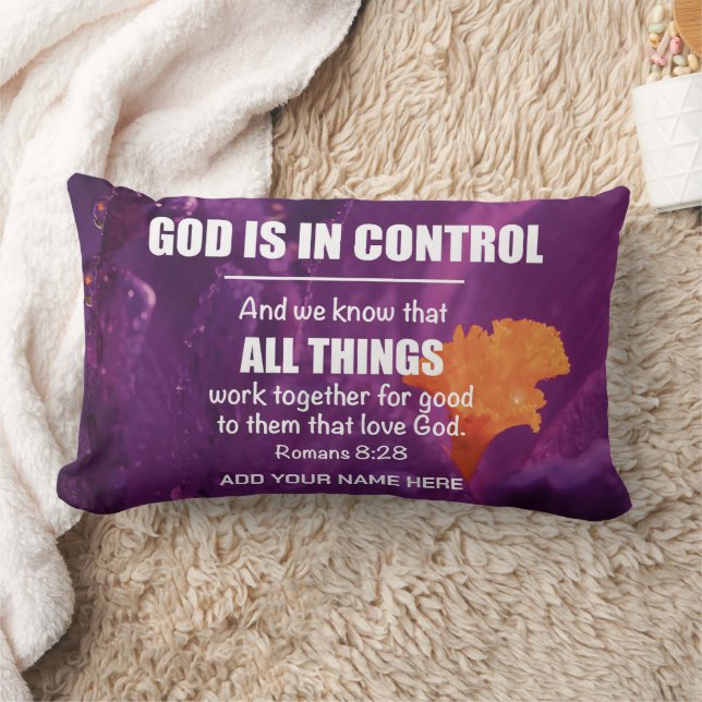 ALL THINGS WORK TOGETHER Christian Family Name Lumbar Pillow (Blanket)