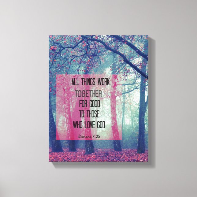 All things work together for Good Bible Verse Canvas Print (Front)