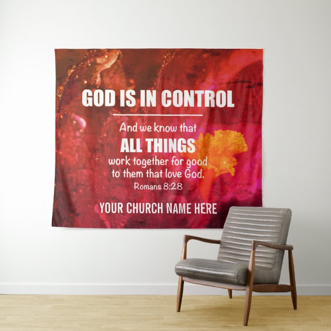 ALL THINGS WORK TOGETHER Romans 8:28 Church Tapestry (In Situ (Horizontal))