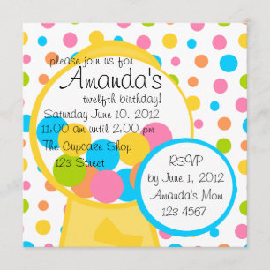 All Those Gumballs! Invitation