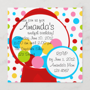 All Those Gumballs! Invitation