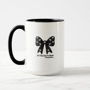 All Tied Up In Style cup– Elegant Black Bow Mug