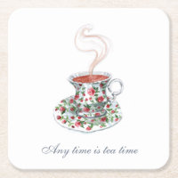 All time is tea time Tea Slogan Quote Vintage Cup 