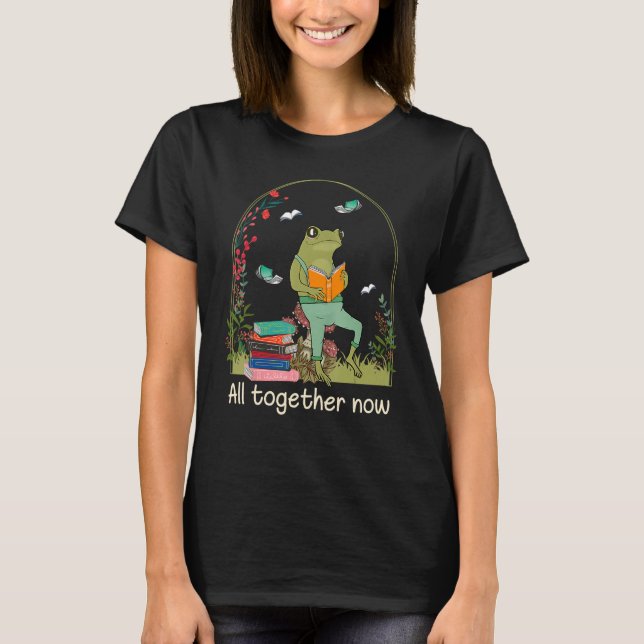 All Together Now Summer Reading 2023 Cute Frog Rea T-Shirt (Front)