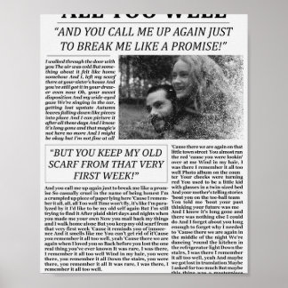 All Too Well Newspaper  Poster