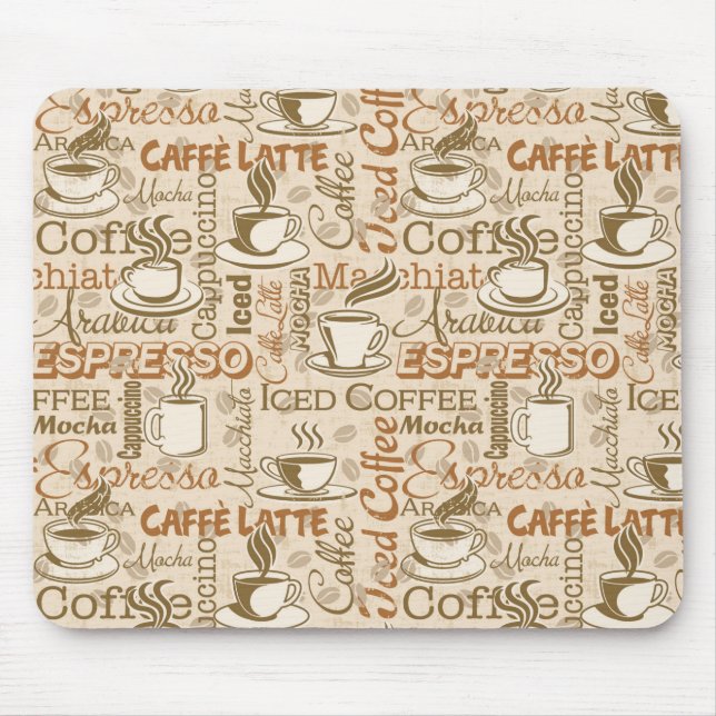 All Types of Coffee Mouse Pad (Front)