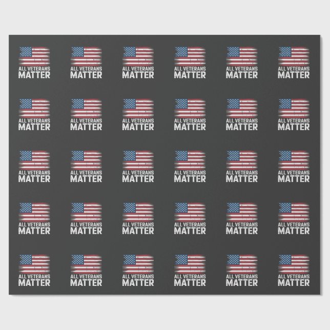 All Veteran Matter American 4th Of July Patriotic  Wrapping Paper (Flat)