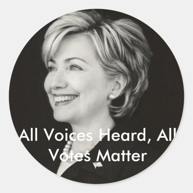 All Voices Heard, All Votes... Classic Round Sticker (Front)