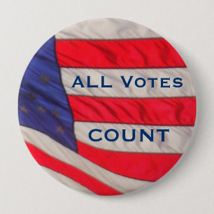 All Votes Count Election Button Pin Pinback