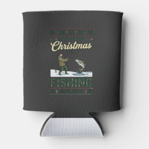 All Want Christmas Is Fishing Fisherman Fish Snowf Can Cooler