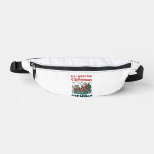 All Want Christmas Is Fishing Santa Reindeer Boat Fanny Pack