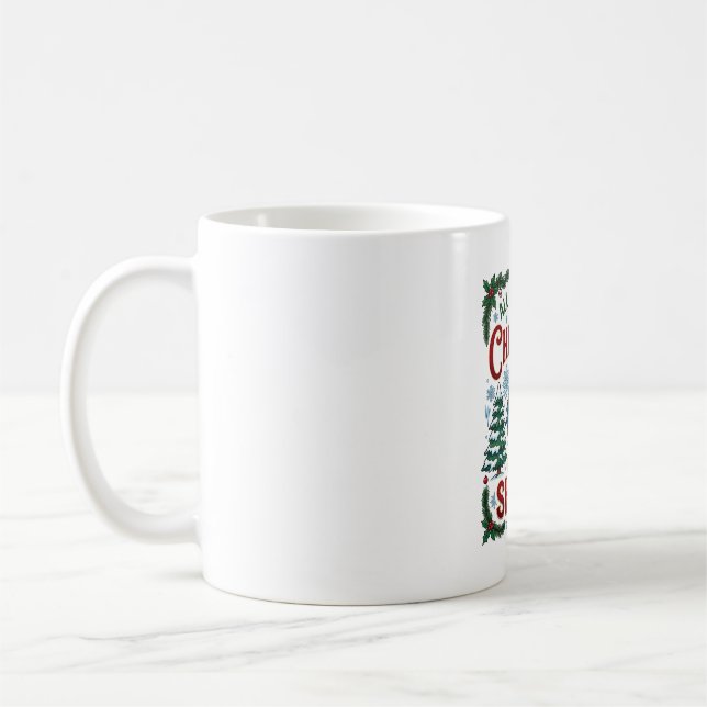All Want Christmas Shark Pine Trees Coffee Mug (Left)