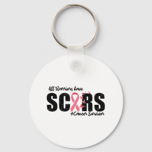 All Warriors Have Scars Breast Cancer Survivor Fig Keychain