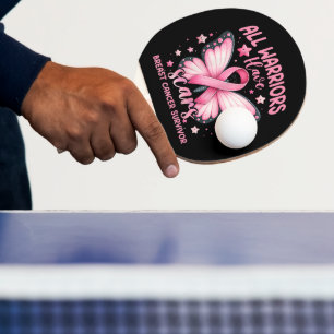 All Warriors Have Scars Breast Cancer Survivor Ping Pong Paddle