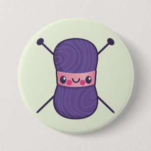 all we knit is love 3 inch round button