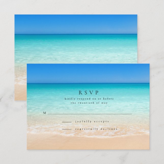 All We Need is Love and the Beach Wedding RSVP Card (Front/Back)