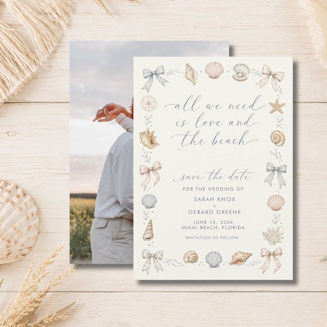 All We Need is Love & Beach Wedding Save the Date Announcement (All We Need is Love & Beach Wedding Save the Date)