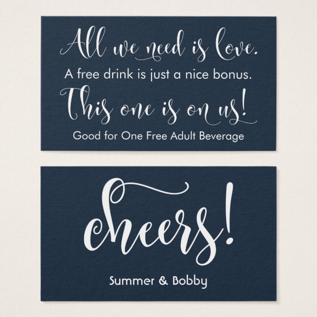 All We Need is Love, Navy Free Drink Ticket (Front & Back)