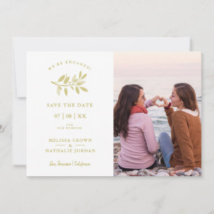 All Wedding LGBT Golden Effect Branches Photo Save The Date
