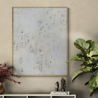 All White Abstract Wall Art Painting Art Print