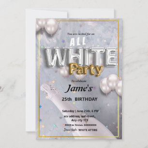 All White Affair or party Invitation