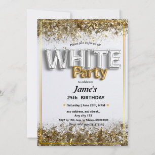All White Affair or party Invitation