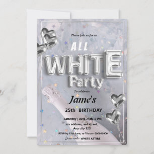 All White Affair or party Invitation