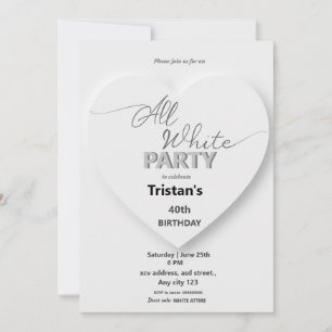 All White Affair or party Invitation