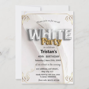 All White Affair or party Invitation