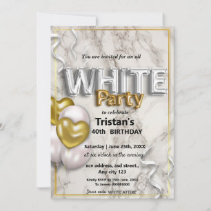 All White Affair or party Invitation