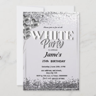 All White Affair or party Invitation