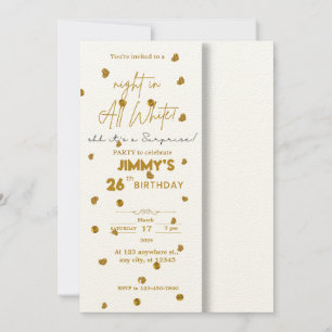 All white affair surprise invitation