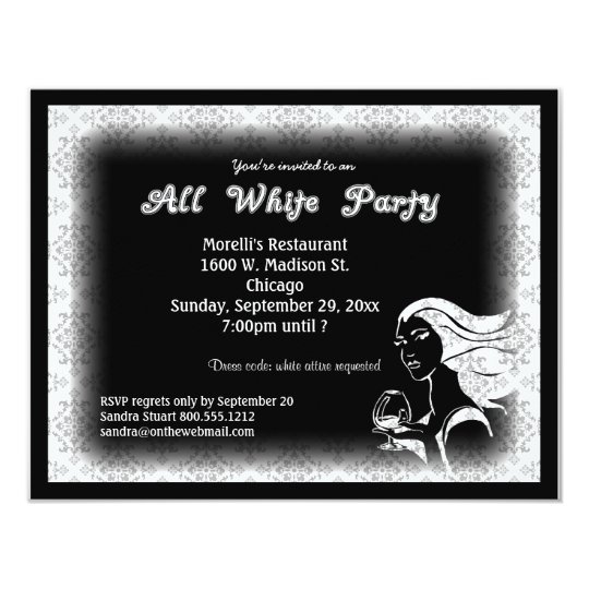 black and white dress code invitation