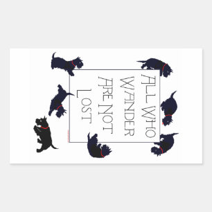 All who wander . . . Scotties, too! Sticker