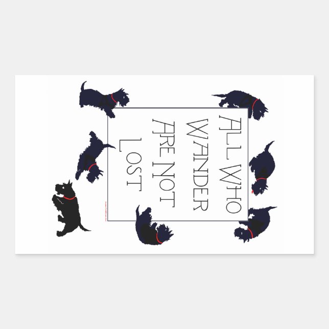 All who wander . . . Scotties, too! Sticker (Front)