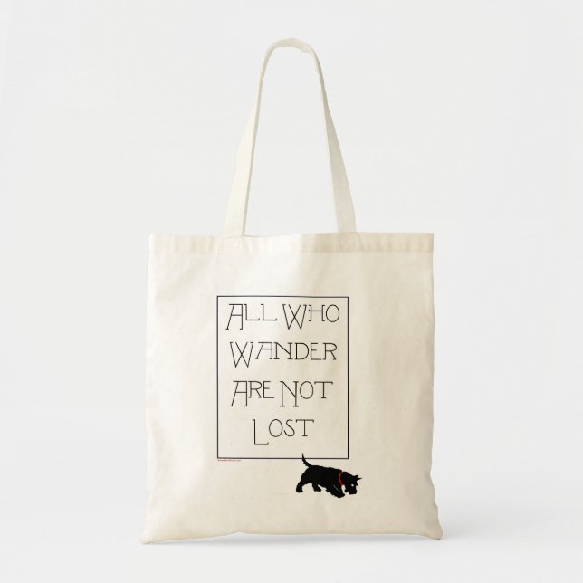 All who wander . . . Scotties, too! Tote Bag (Front)
