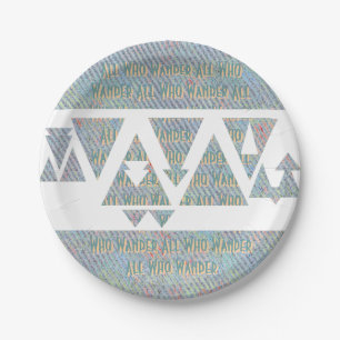 All Who Wander Triangle Pattern Paper Plate