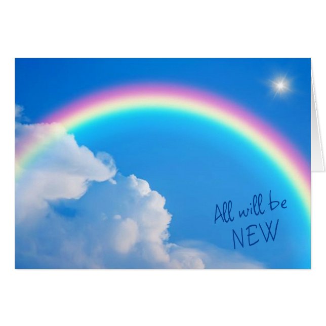 All Will Be New Rainbow Sky Christian Sympathy (Front Horizontal)