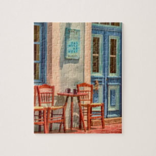 “ALL WILL BE WELL” message on GREEK CAFE MENU, Jigsaw Puzzle