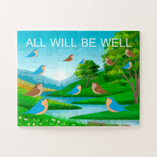All Will Be Well River Trees Birds Nature, Age 4 Jigsaw Puzzle