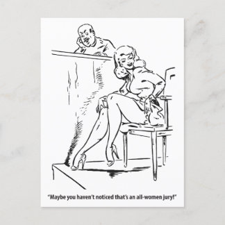 All Women Jury, Humourous Vintage Postcard