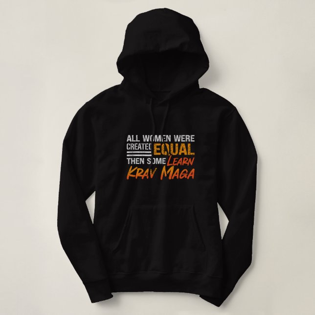 All Women Were Black Belt Military Combat Fighting Hoodie (Design Front)